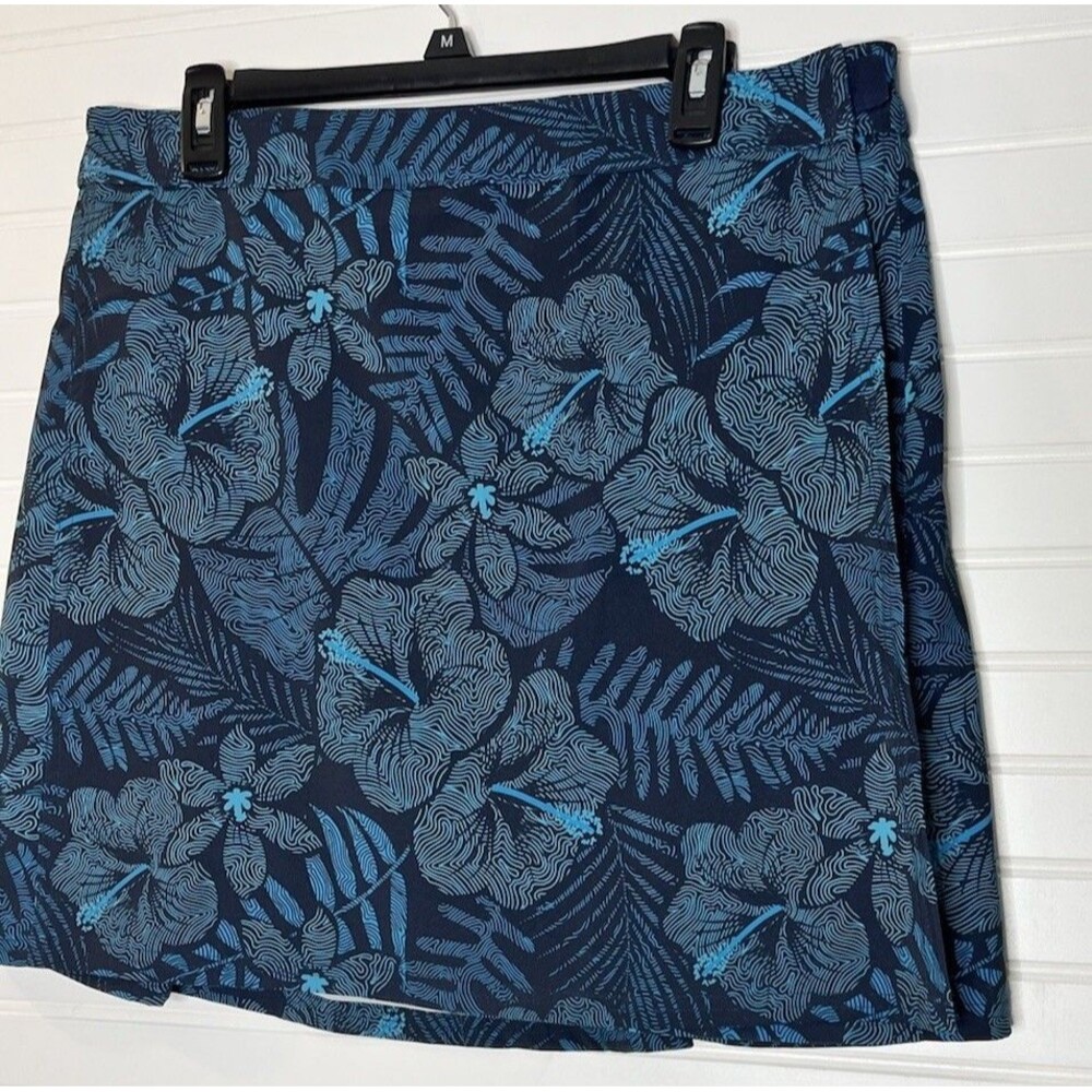 Rip Skirt Large Blue Hibiscus Flower Short Beach Hawaii Vacation Summer - Picture 3 of 10